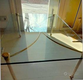 Tavolino ditta Cantori orig. anni '80 vetro/ottone