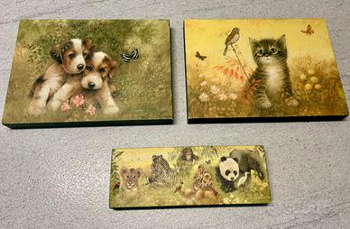 Quadri cameretta bambini figure cuccioli animali