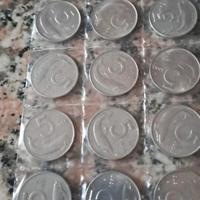 12 monete da 5 lire dal 1951 al 1998