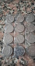 12 monete da 5 lire dal 1951 al 1998