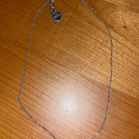 Collana sagapo con cuore verde