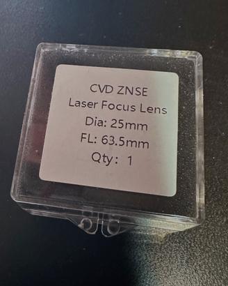 Lente Focale Laser CO2 ZnSe CVD Ø 25mm - FL 63.5mm