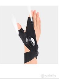 Guanto mezze dita torcia a LED impermeabile pesca