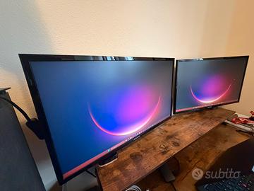 2 Schermi monitor PC Samsung 24” con braccio