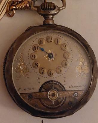 Orologio da taschino  in Argento HEBDOMAS 8 giorni