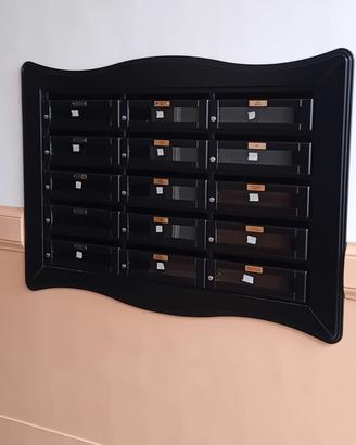 casellario 15 caselle con cornice modanata laccato