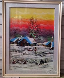 Quadro naif grande 83x63 cm