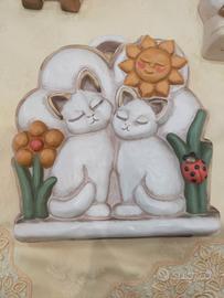 Coppia di gatti ceramica Thun