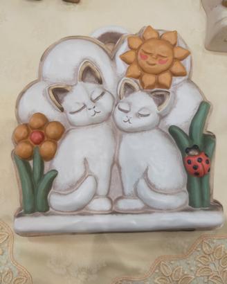 Coppia di gatti ceramica Thun