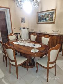 Sala da pranzo completa in legno massello stile cl