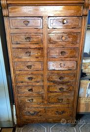 Mobile schedario antico in noce