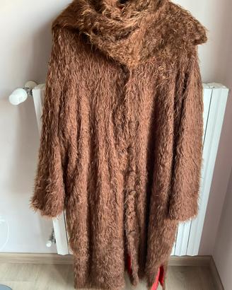 Cappotto donna Ecopelliccia marrone Oversize