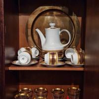 Set tazzine caraffa con filo in oro + calici