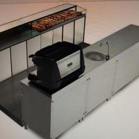 Bar con vetrina fredda calda e 3 ante refrigerato,