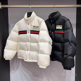 Piumino bomber Gucci con motivo a righe / Bianco