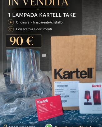 Lampada Kartell TAKE originale trasparente con sca