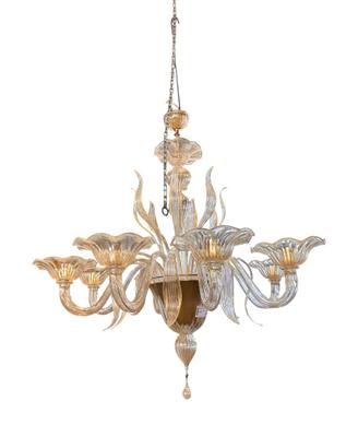 lampadario 8 luci in vetro di Murano