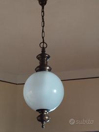 lampadario vetro e ottone 