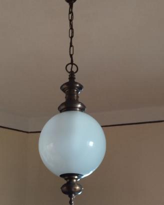 lampadario vetro e ottone 