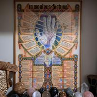 Raro quadro stampa antica Chiromanzia lettura mano