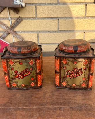 Set scatole latta vintage anni ‘40 Dodo Canister