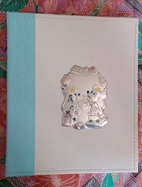 Album foto nascita vintage con lastra in argento i