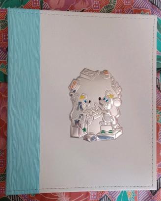 Album foto nascita vintage con lastra in argento i