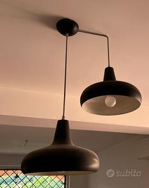 Doppio lampadario di design bianco e nero opaco