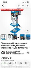 Trapano a colonna fervi 750 watt mod 0750