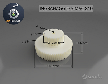 Ingranaggio Simac Il Gelataio 810 Gelatiera Nylon