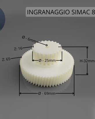 Ingranaggio Simac Il Gelataio 810 Gelatiera Nylon