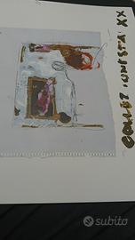 Mario Schifano serigrafia collage su carta 50x70 