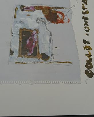 Mario Schifano serigrafia collage su carta 50x70 