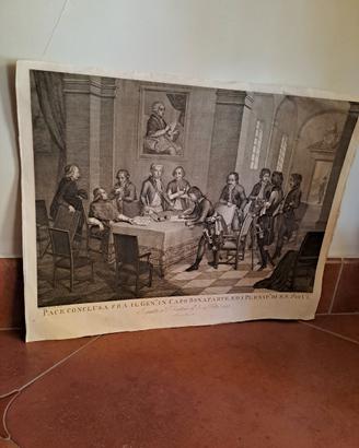Incisione antica su carta di Napoleone Bonaparte