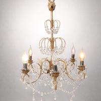 Lampadario vintage metallo e cristallo