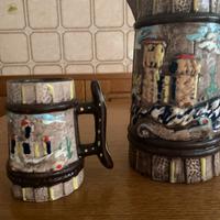 collezione di 6 boccali e una caraffa da birra