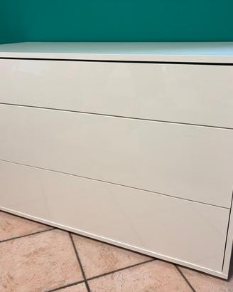 cassettiera per camera da letto bianco lucido