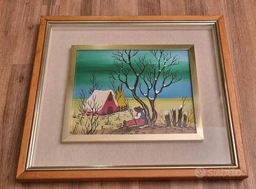 quadro naif karisky olio su tela 1979 paesaggio ex
