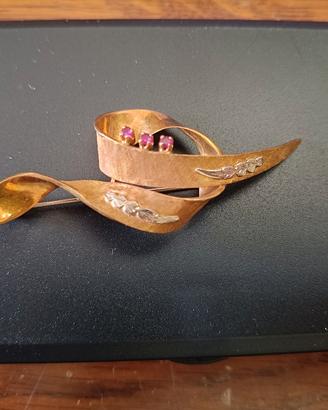 Spilla vintage anni '50 in oro giallo 18 K 