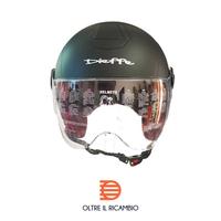 Casco Sci Bici Nero Opaco Visiera Elicottero