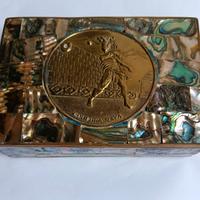 Portagioia di conchiglia perle Abalone Vintage