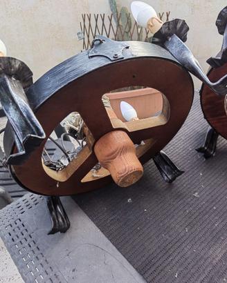 Lampadari in legno e ferro