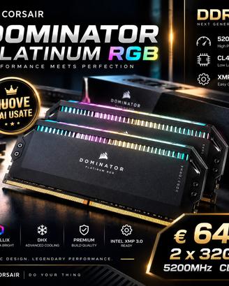 NUOVE! - CORSAIR DOMINATOR PLATINUM 2X32 5200Mhz