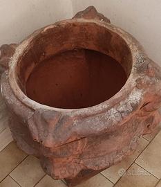 Vaso fiori terracotta decorata vintage 30(27)xh43
