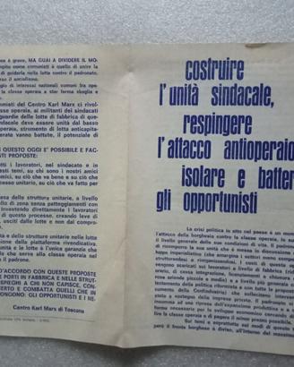 Operaismo Centro Karl Marx di Toscana 1972