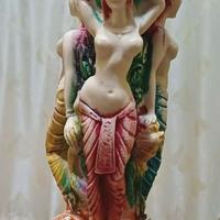 CANDELABRO ANNI 60 IN CERAMICA COLORATO CM 11X27 T