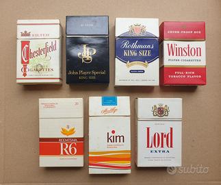 LOTTO 7 PACCHETTI SIGARETTE VUOTI ITALIA 70/80
