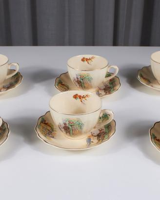 Set 6 Tazze + Piattini J&G Sunshine anni '30