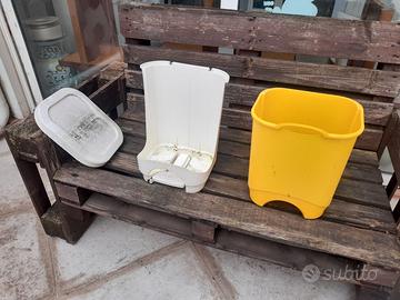 secchio per rifiuti con alzatina come da foto