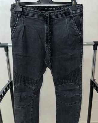 Jeans Jogger Biker Uomo -grigio - Inside - Size: S